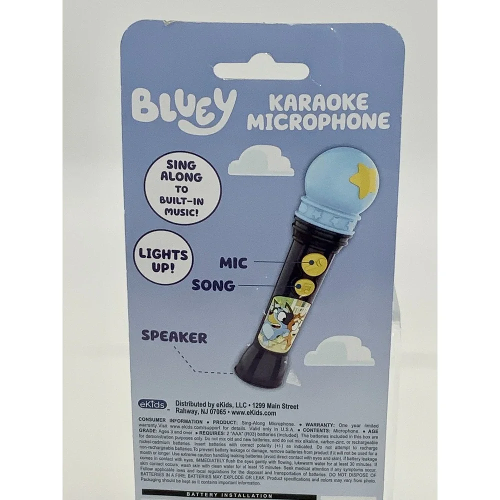 Bluey Karaoke Microphone Ligth‎ Up Gift Idea For Kids 3+ Year Birthday Gift Idea